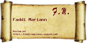 Faddi Mariann névjegykártya