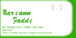 mariann faddi business card